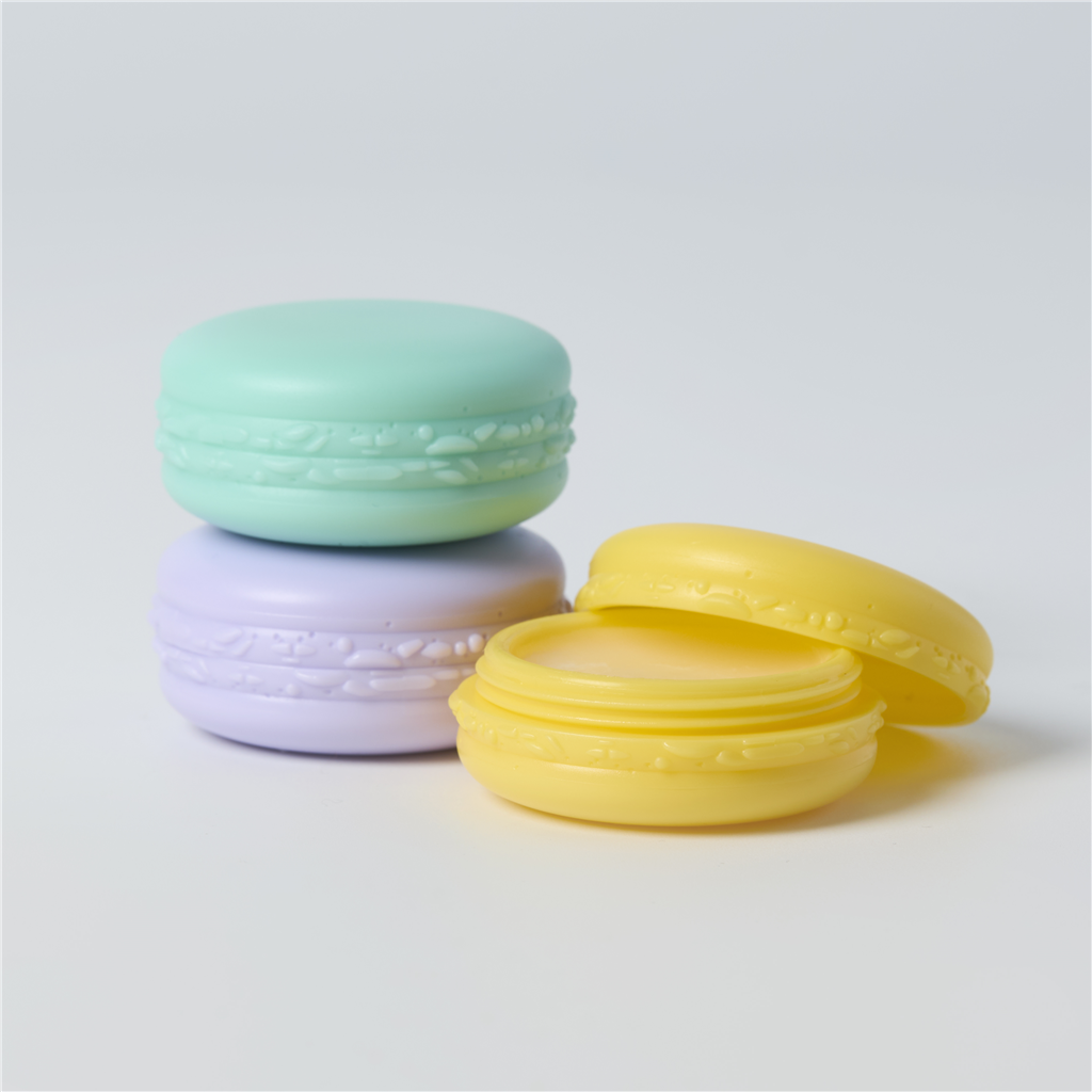 Macaron Plastic Jar and Lid - Aqua